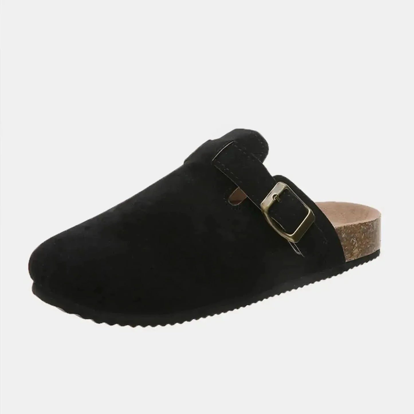 Suede Closed Toe Buckle Slide - Bad Moms Club