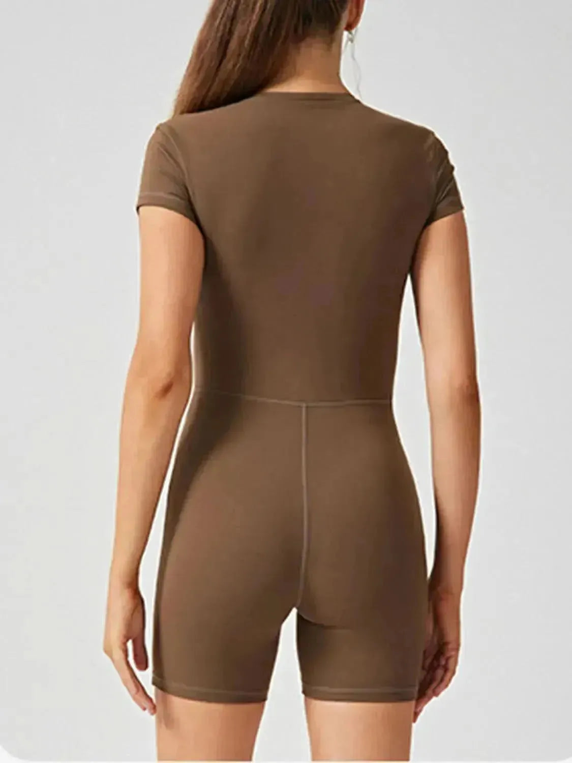 Half Zip Short Sleeve Active Romper - Bad Moms Club