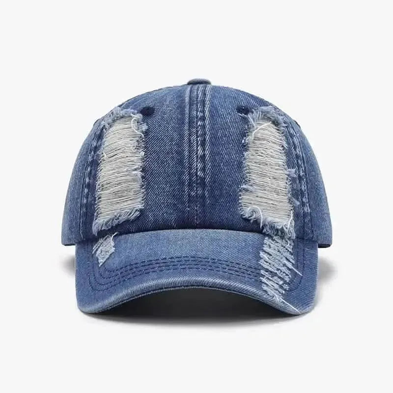 Distressed Cotton Baseball Cap - Bad Moms Club