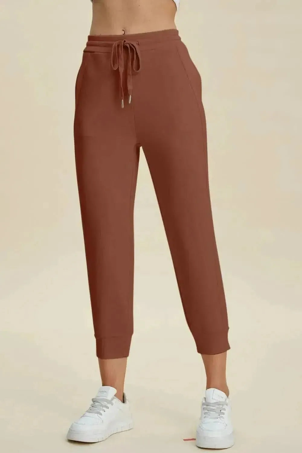 Basic Bae Full Size Air Scuba Drawstring High Waist Cropped Pants - Bad Moms Club