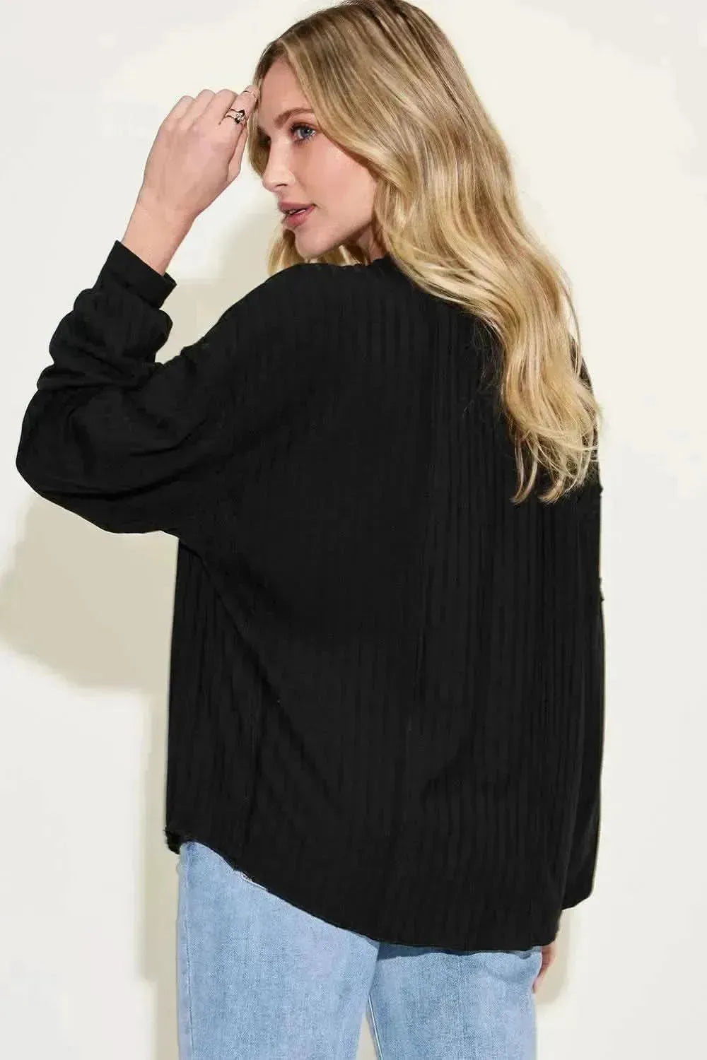 Basic Bae Full Size Ribbed Round Neck Long Sleeve T-Shirt - Bad Moms Club