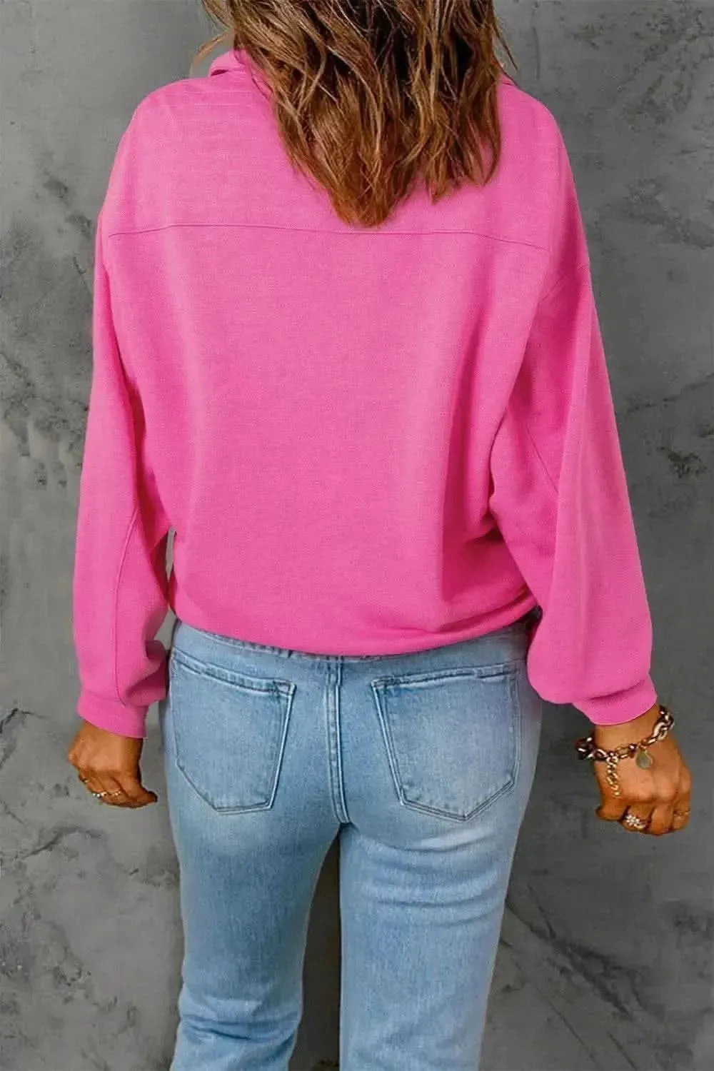 Half Snap Long Sleeve Sweatshirt - Bad Moms Club