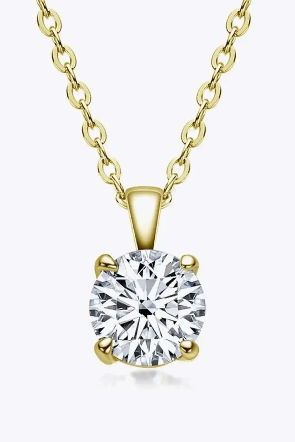 925 Sterling Silver 1 Carat Moissanite Chain-Link Necklace - Bad Moms Club