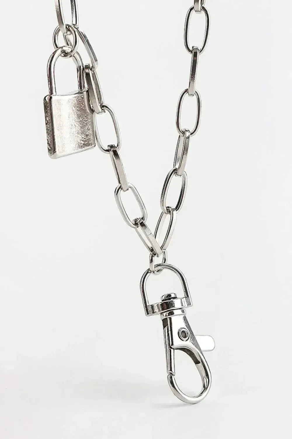 Double Layered Iron Chain Belt with Lock Charm - Bad Moms Club