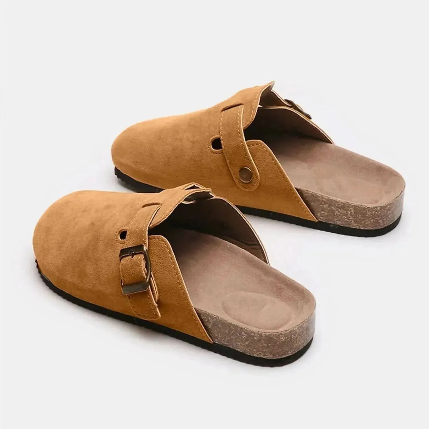 Suede Closed Toe Buckle Slide - Bad Moms Club