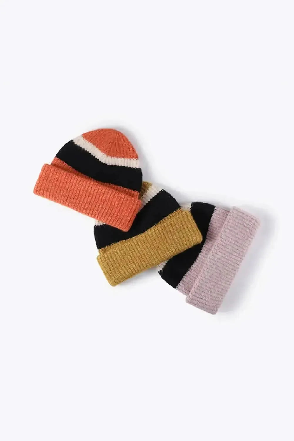 Tricolor Cuffed Knit Beanie - Bad Moms Club