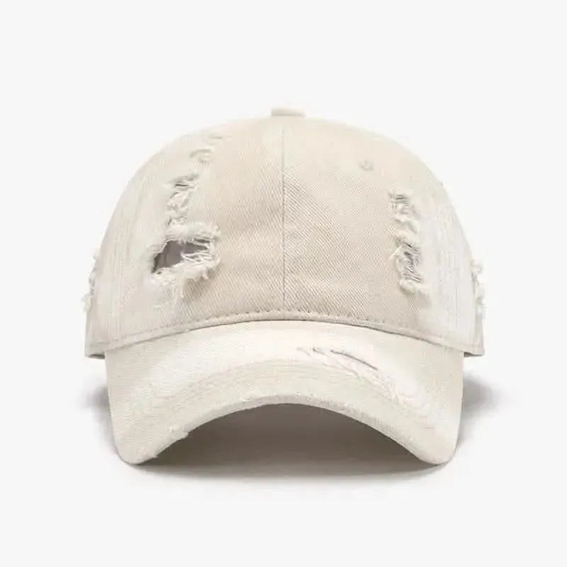 Distressed Adjustable Cotton Baseball Cap - Bad Moms Club
