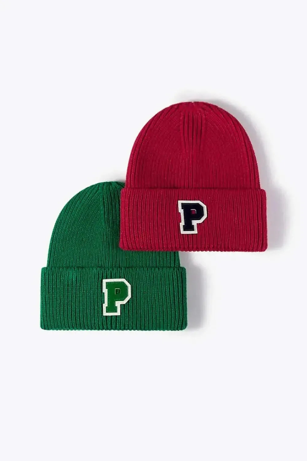 Letter Patch Cuffed Knit Beanie - Bad Moms Club