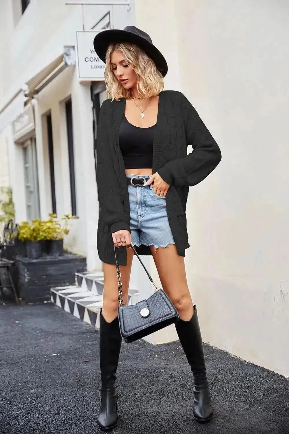 Open Front Cardigan with Pockets - Bad Moms Club
