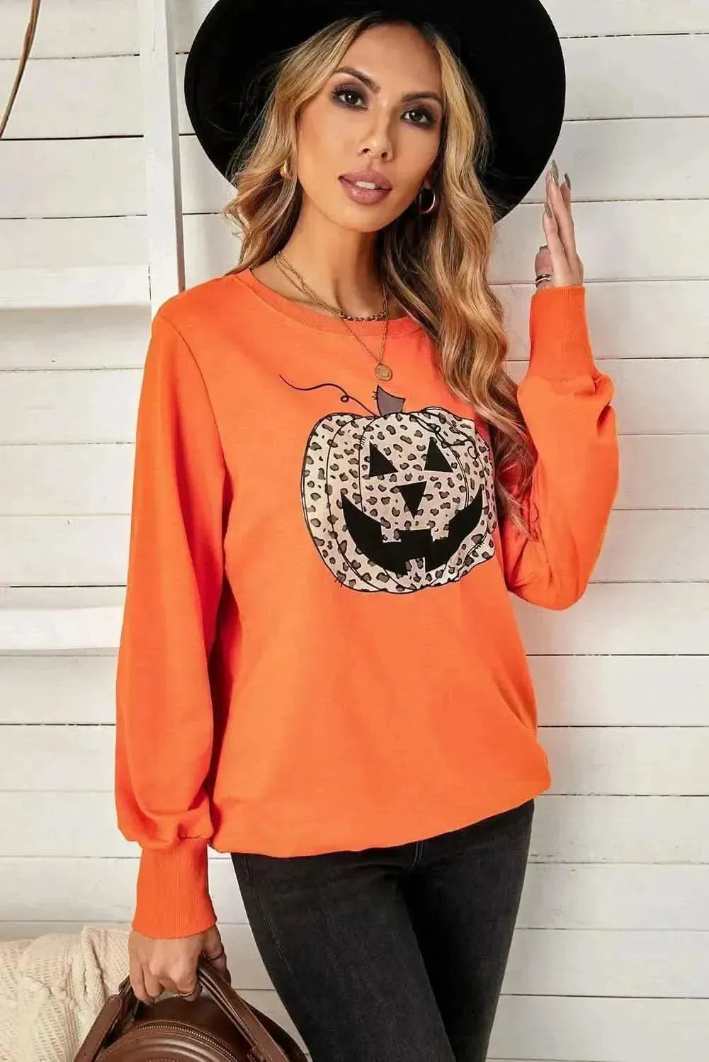 Leopard Jack-O-Lantern Sweatshirt - Bad Moms Club