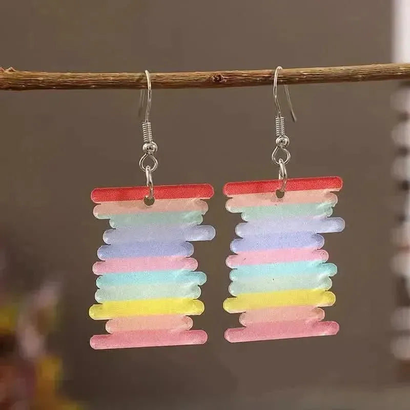 Acrylic Rainbow Dangle Earrings - Bad Moms Club