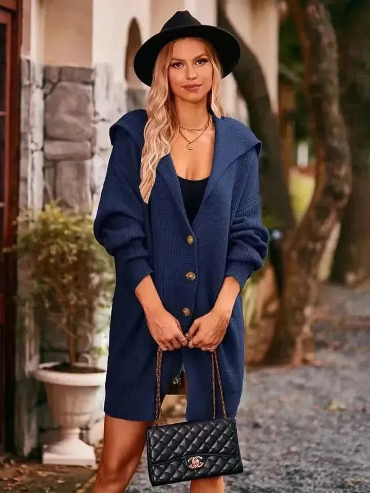 Dropped Shoulder Long Sleeve Cardigan - Bad Moms Club