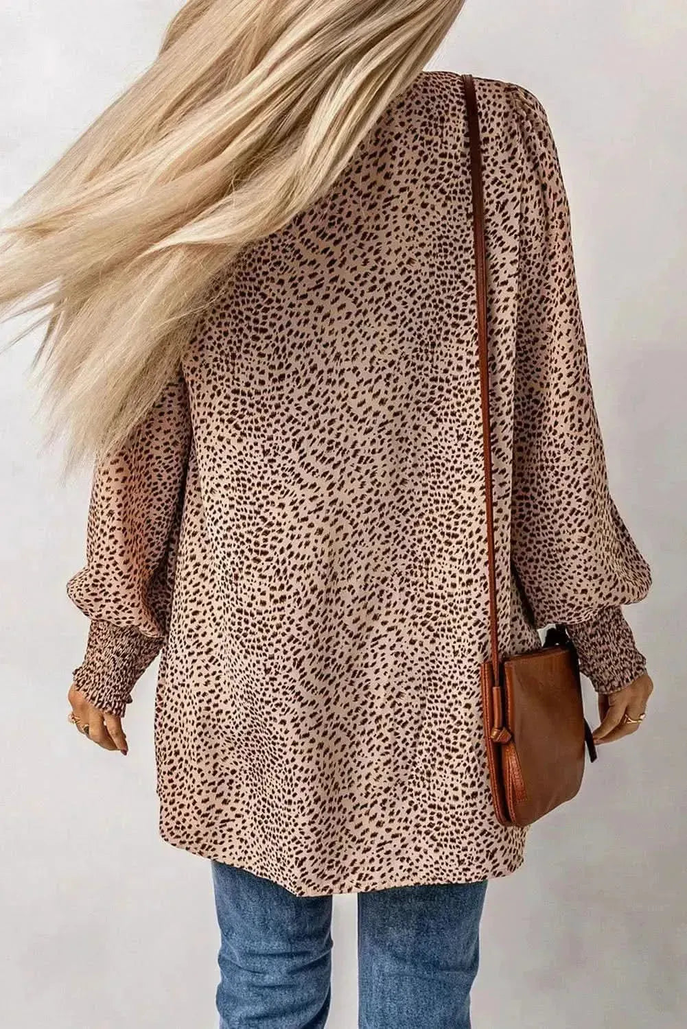 Leopard Print Balloon Sleeve Cardigan - Bad Moms Club