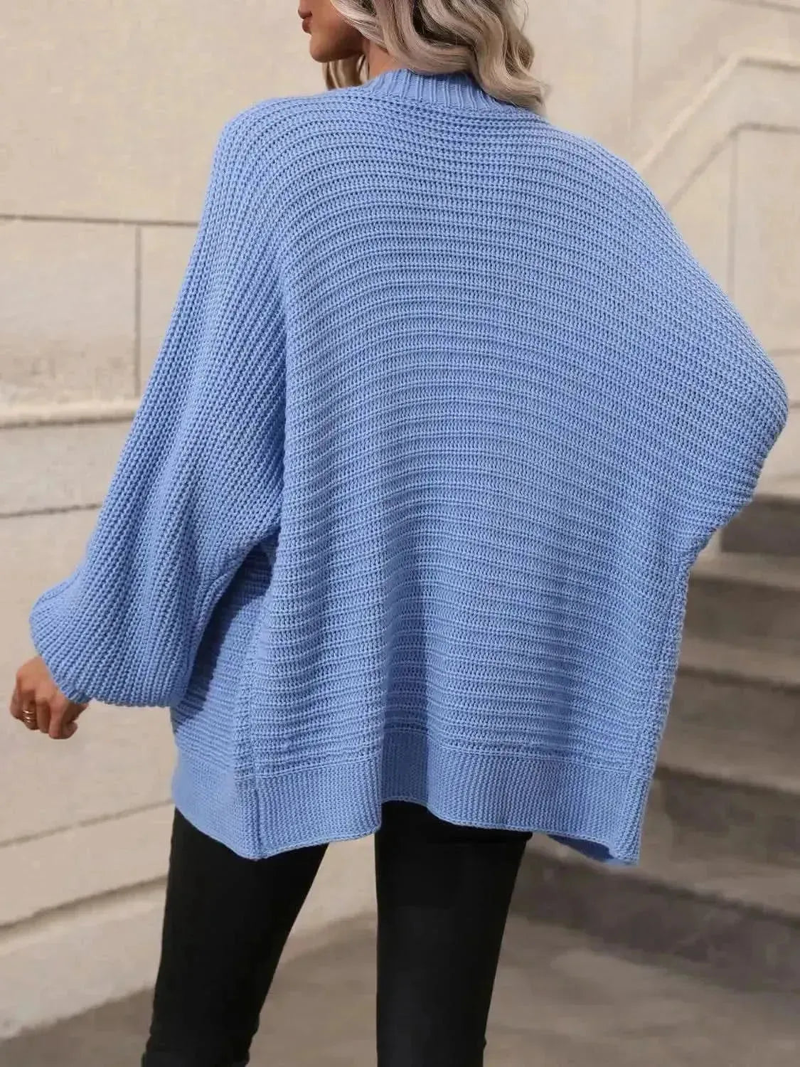 Button Down Horizontal-Ribbing Longline Cardigan - Bad Moms Club