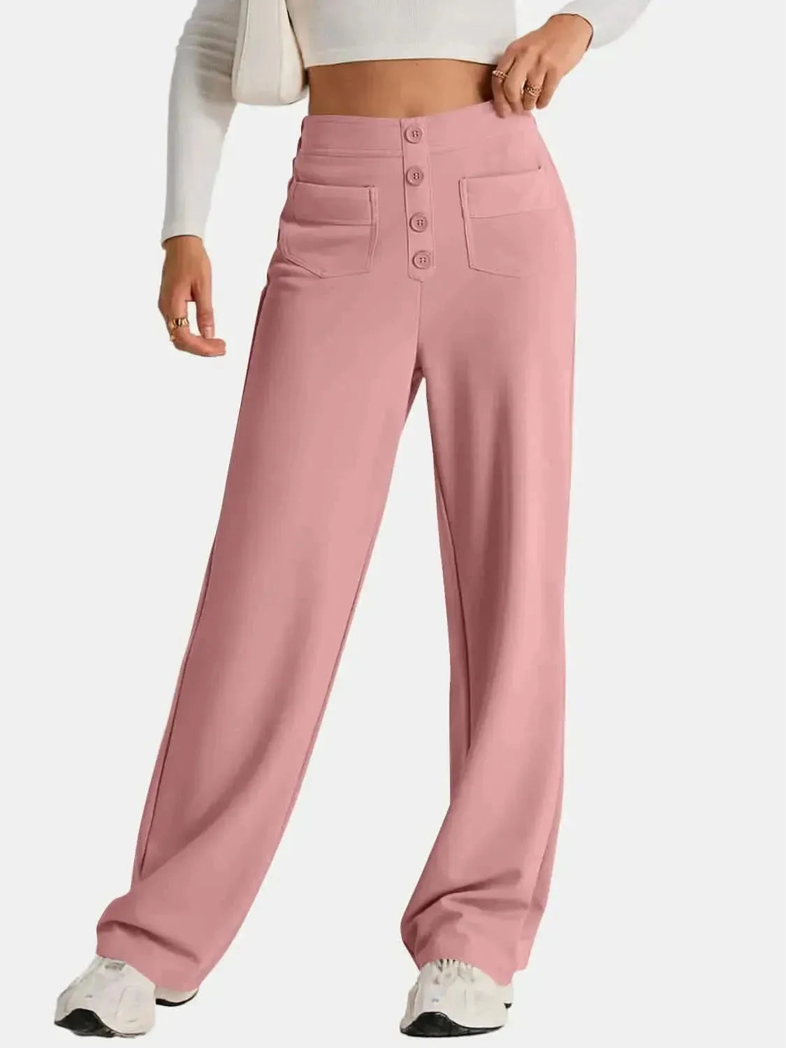 High Waist Wide Leg Pants - Bad Moms Club