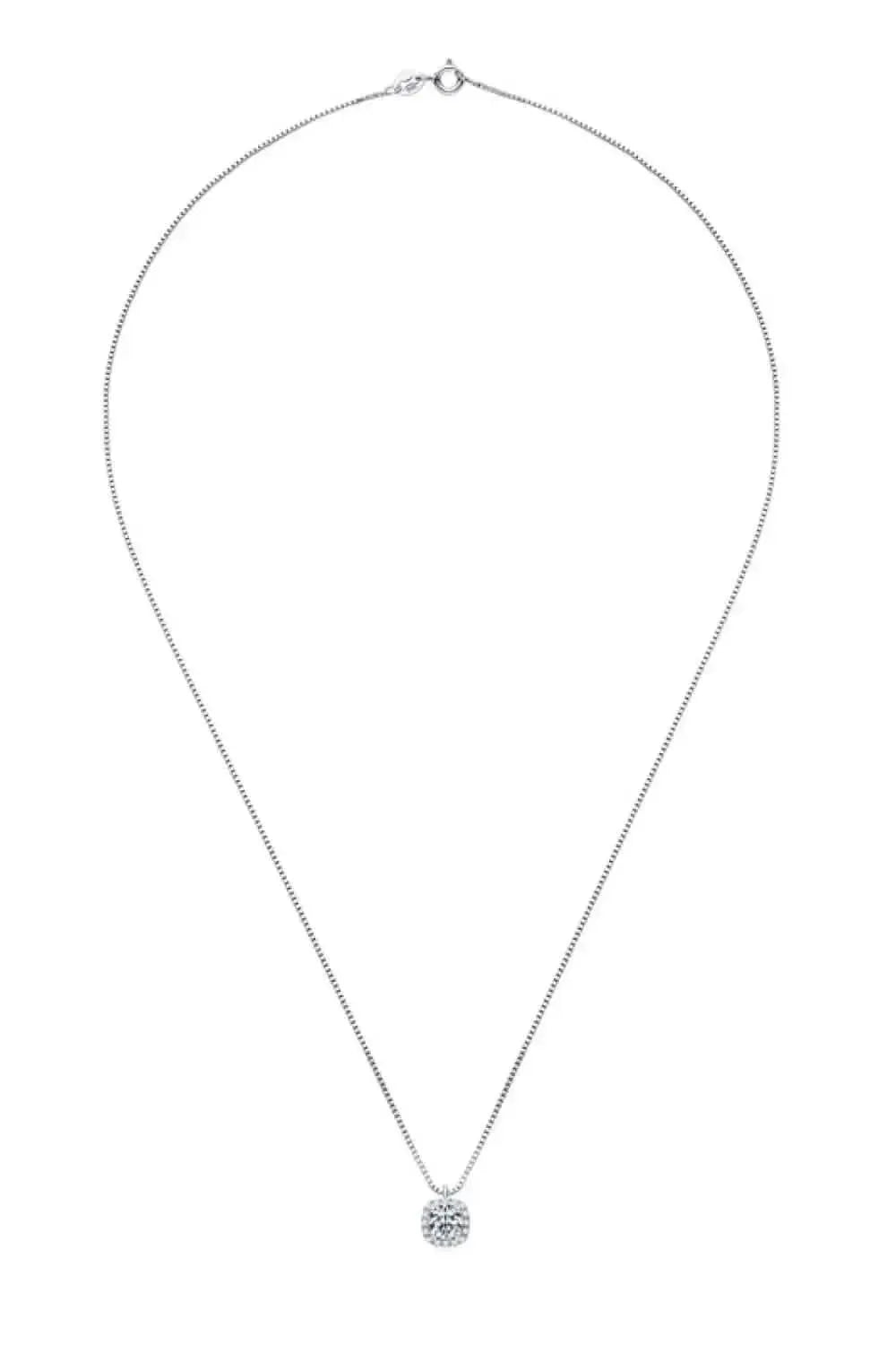 Moissanite Pendant Platinum-Plated Necklace - Bad Moms Club