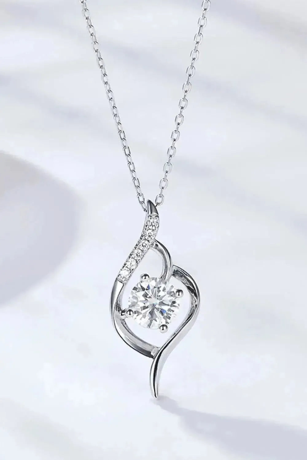 Platinum-Plated 1 Carat Moissanite Pendant Necklace - Bad Moms Club