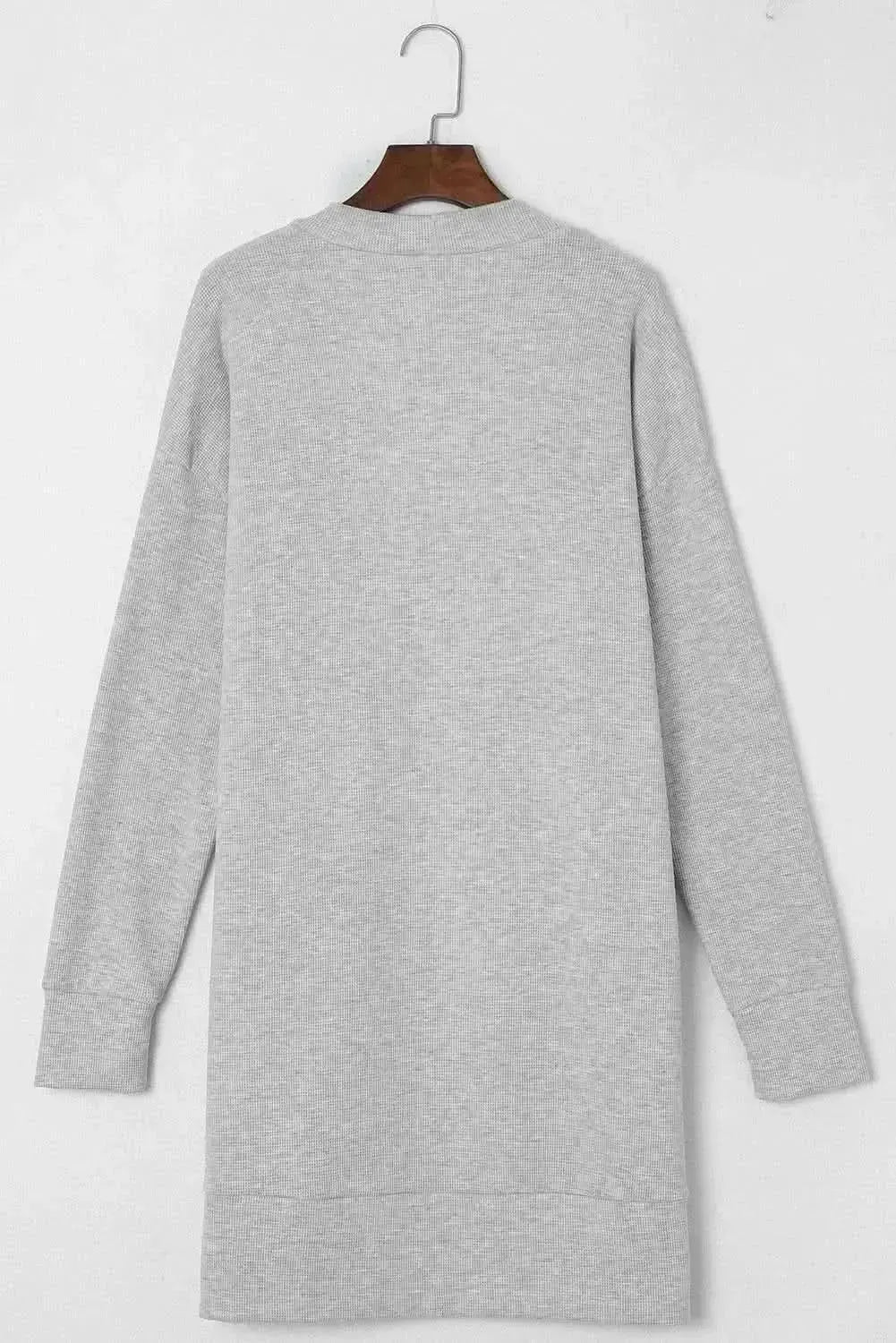 Pocketed Open Front Long Sleeve Cardigan - Bad Moms Club