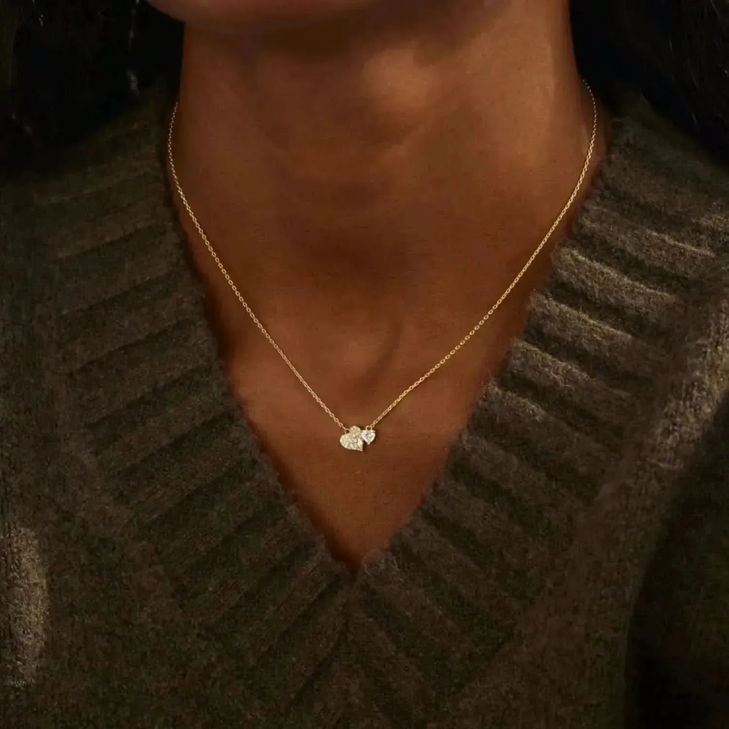18K Gold-Plated 925 Sterling Silver Zircon Heart Necklace - Bad Moms Club