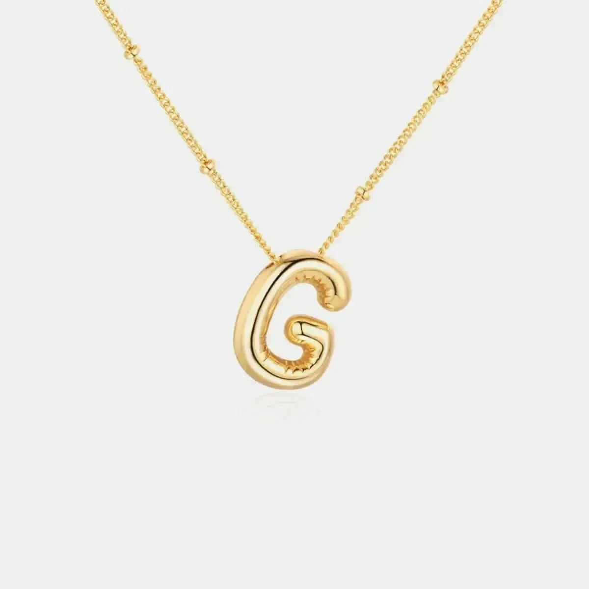 Gold-Plated Bubble Initial Necklace - Bad Moms Club