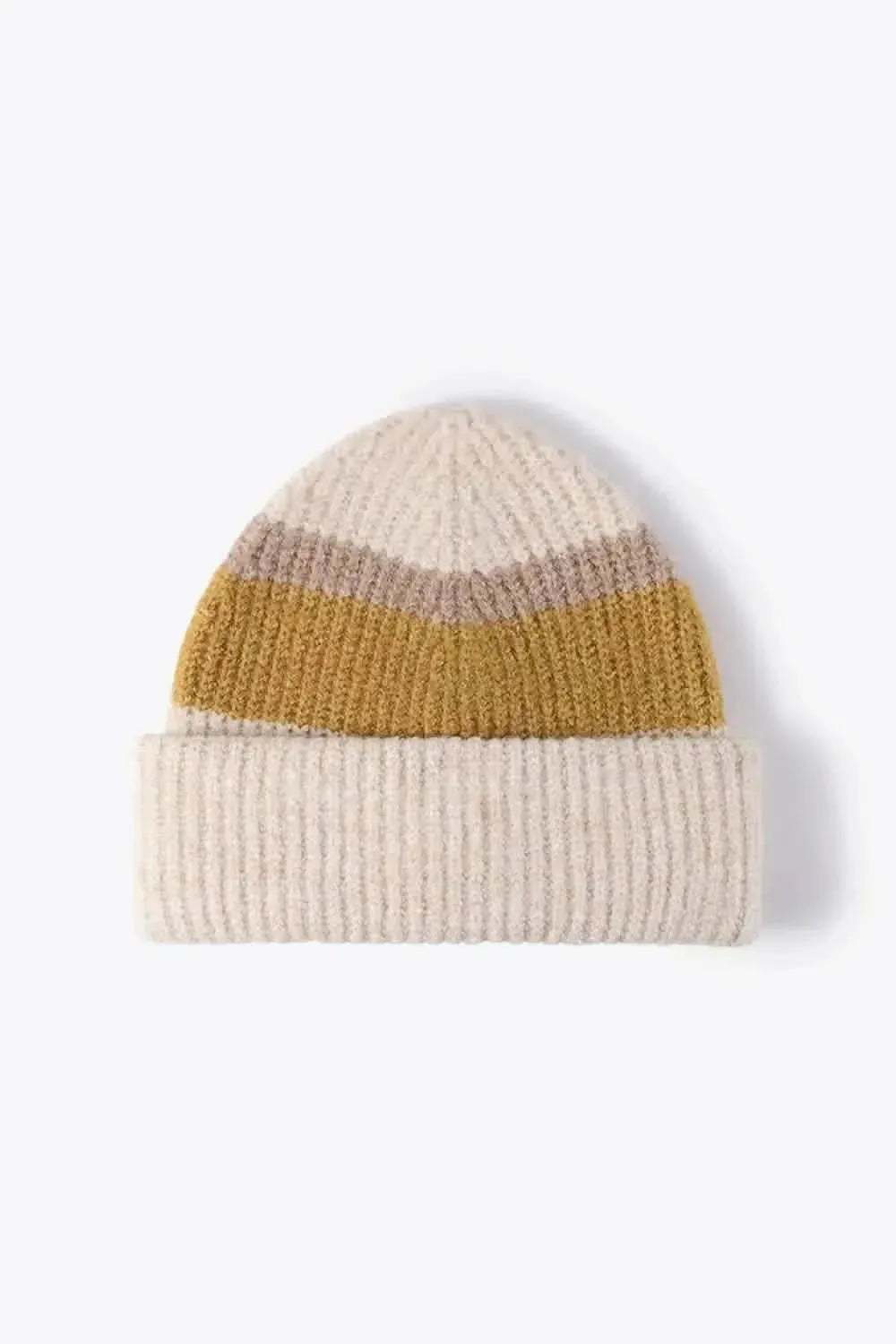 Tricolor Cuffed Knit Beanie - Bad Moms Club
