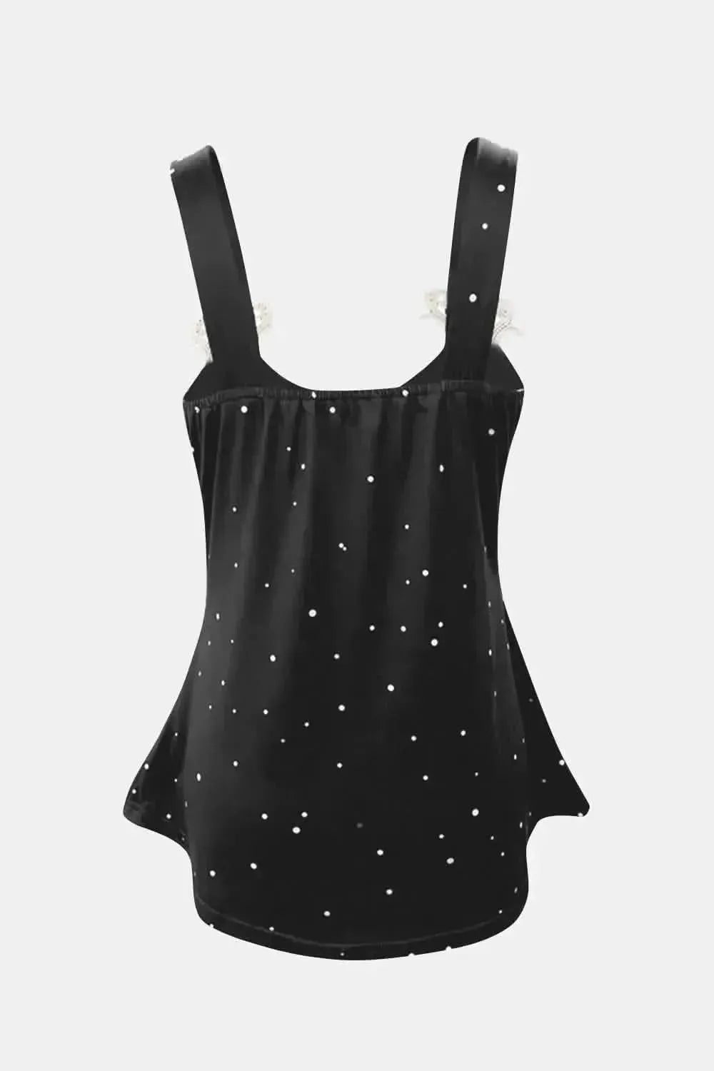 Lace Detail V-Neck Wide Strap Cami - Bad Moms Club