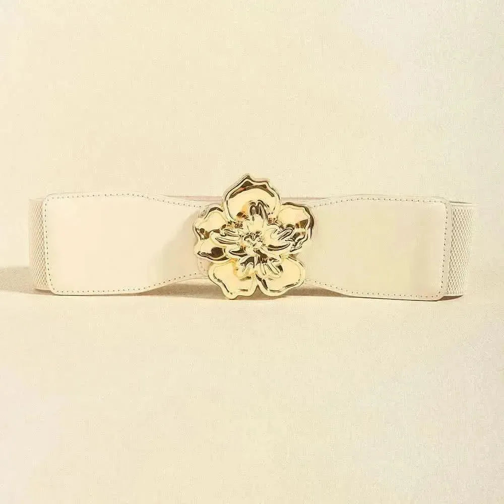 Flower Alloy Buckle Elastic Belt - Bad Moms Club