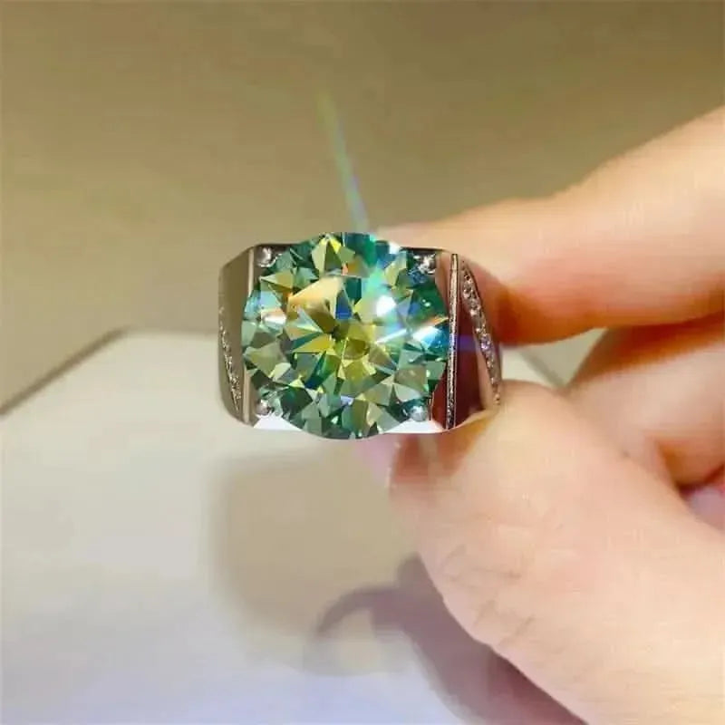 10 Carat Moissanite 925 Sterling Silver Signet Ring - Bad Moms Club