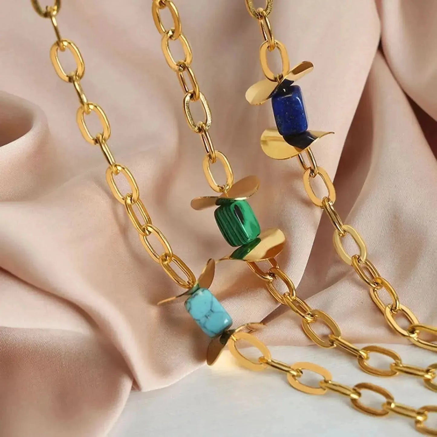 Natural Stone Pendant Titanium Steel Necklace - Bad Moms Club
