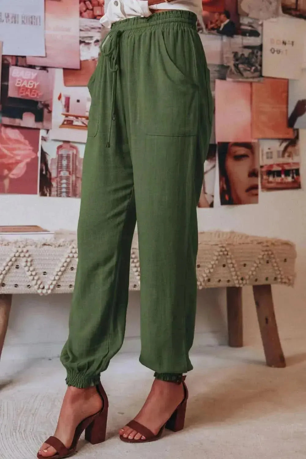 Tied Long Joggers with Pockets - Bad Moms Club