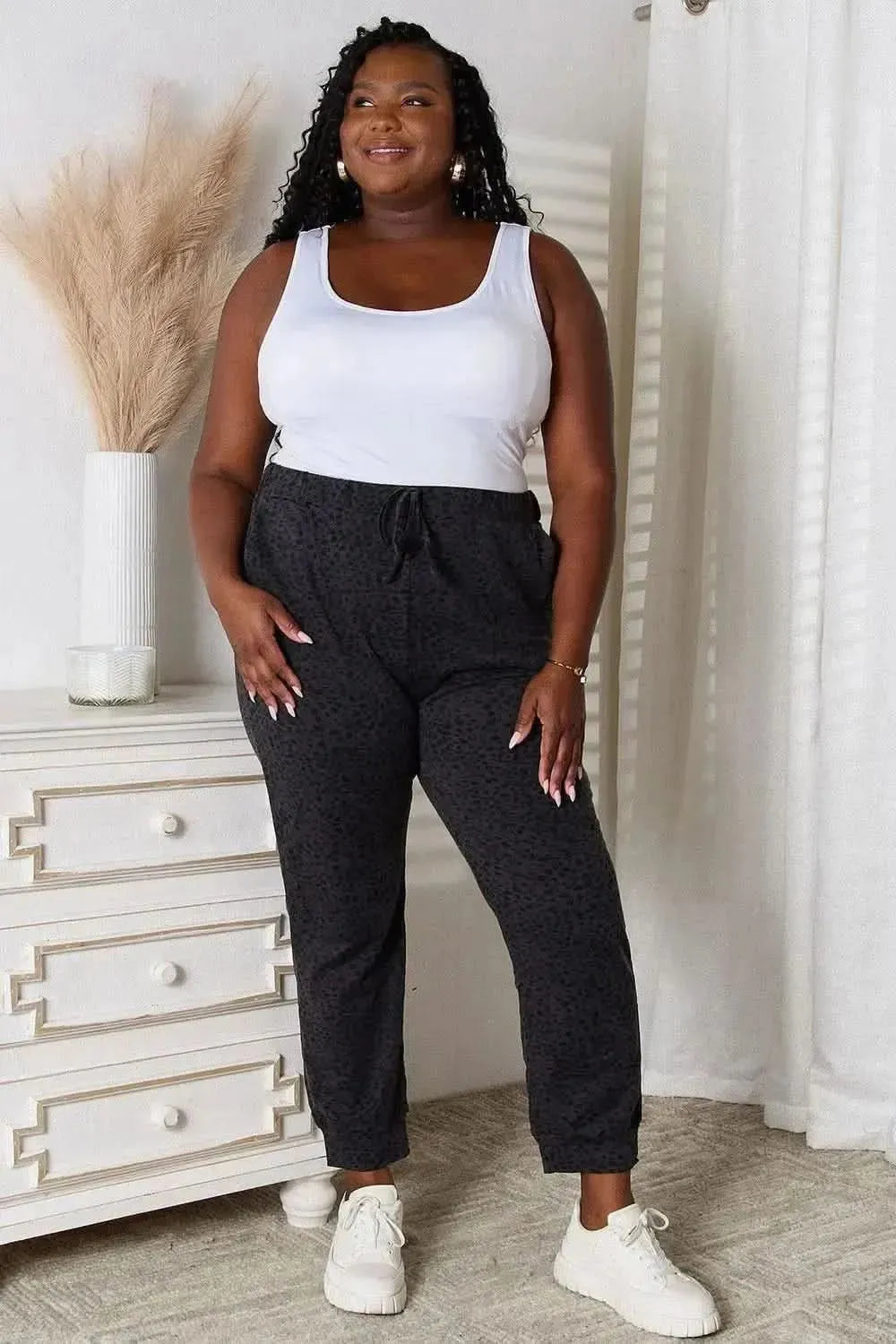 Basic Bae Leopard Print Joggers with Pockets - Bad Moms Club