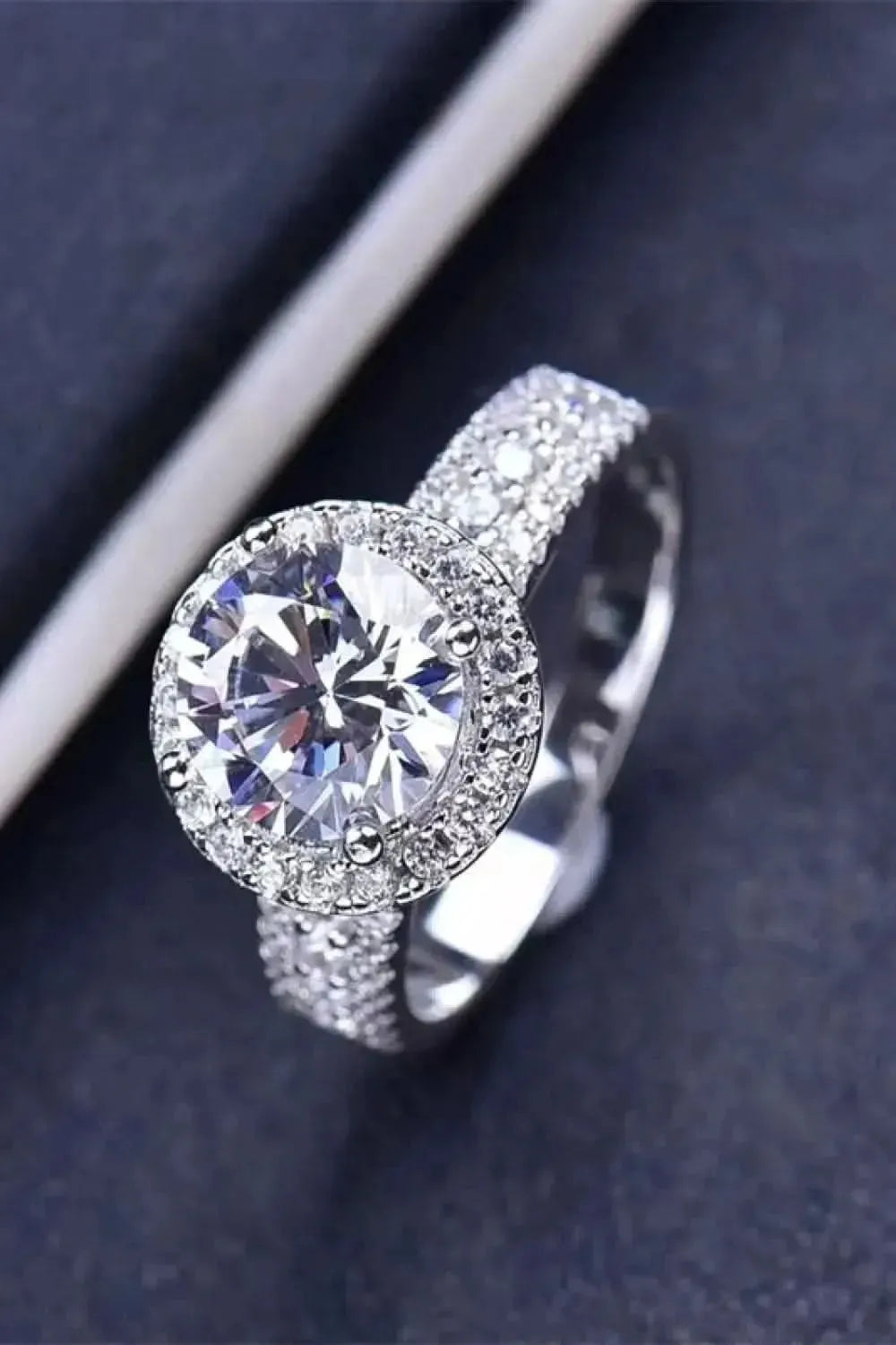 Four-Prong 2 Carat Moissanite Round Ring - Bad Moms Club