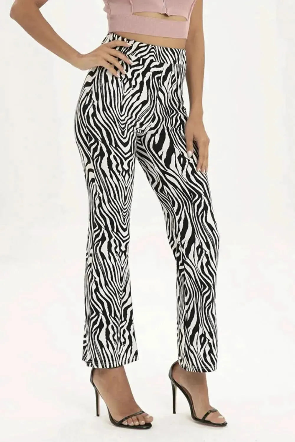 Zebra Print Straight Leg Pants - Bad Moms Club
