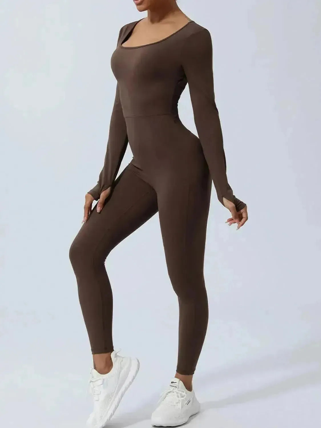Twisted Backless Long Sleeve Jumpsuit - Bad Moms Club