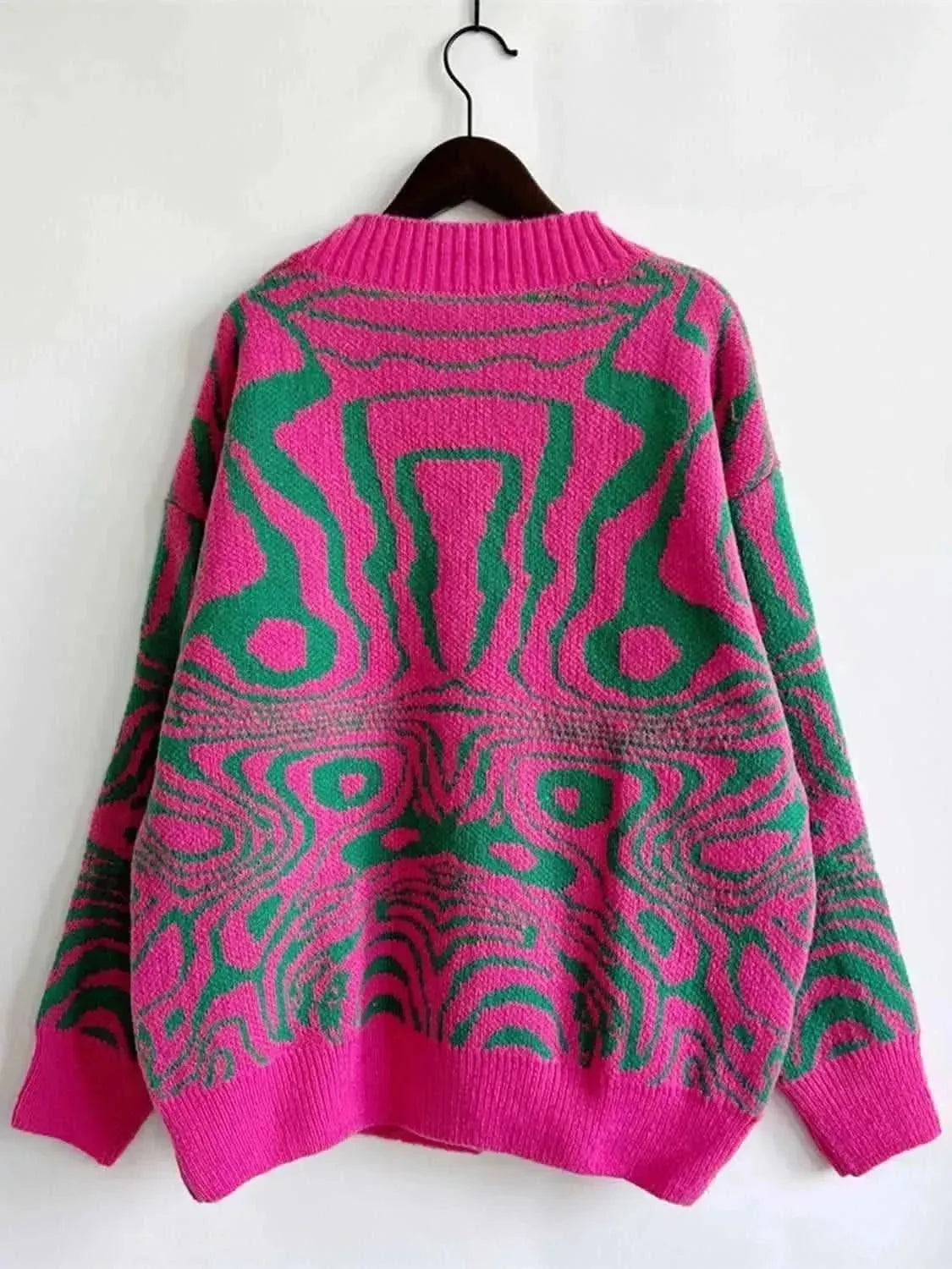 Abstract Pattern Button Down Cardigan - Bad Moms Club