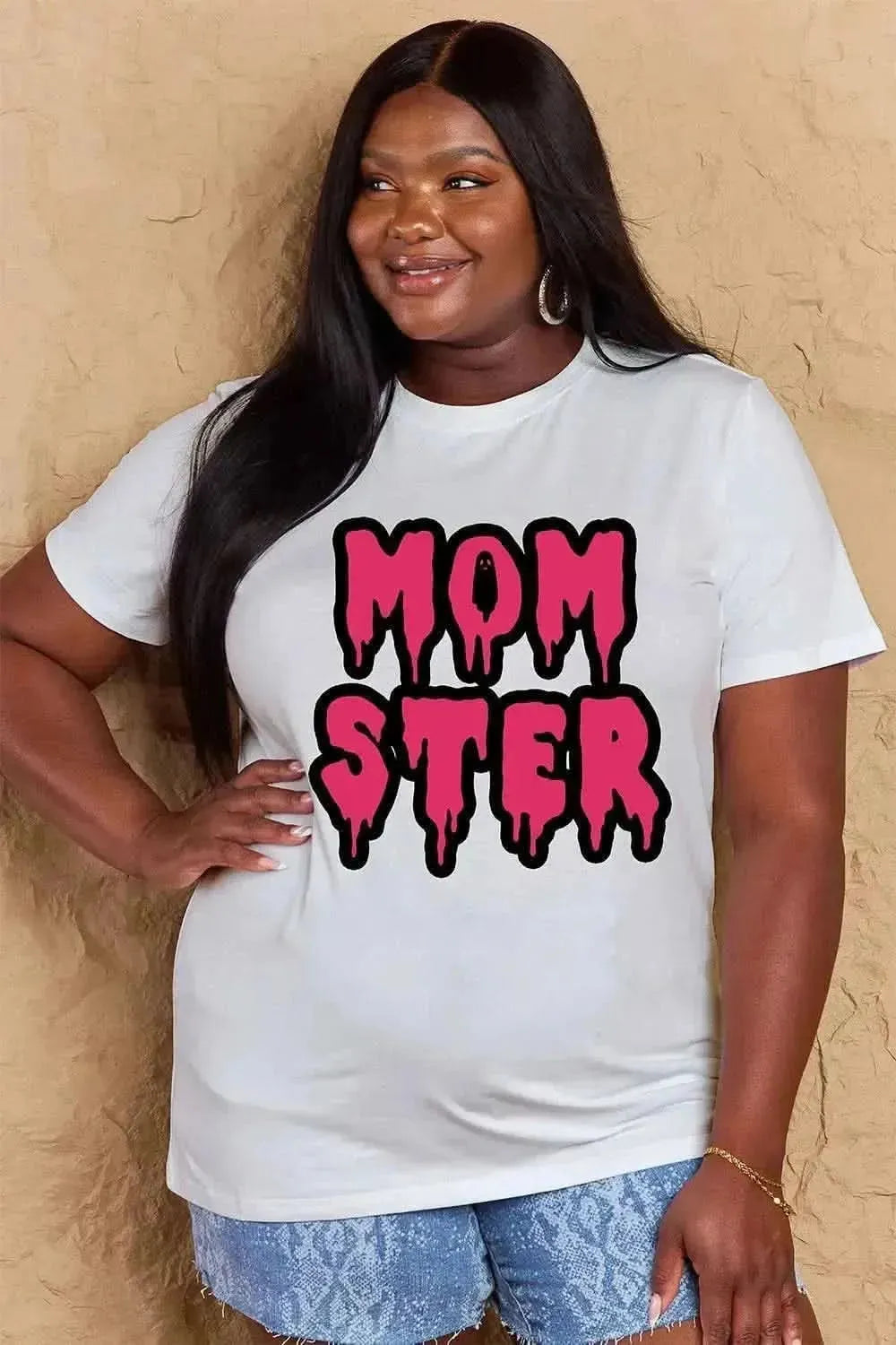 Simply Love Full Size MOM STER Graphic Cotton T-Shirt - Bad Moms Club