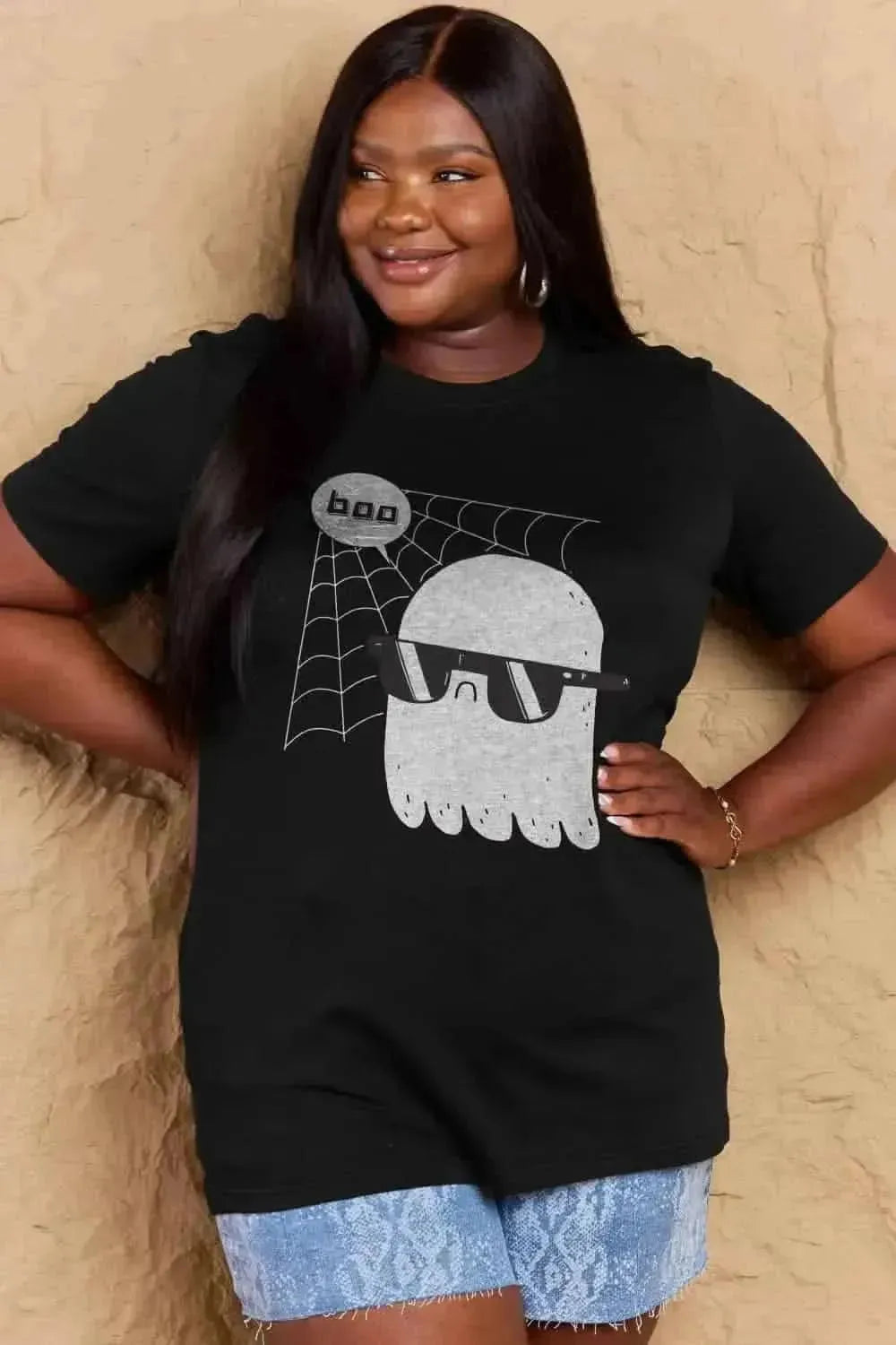 Simply Love Full Size BOO Graphic Cotton T-Shirt - Bad Moms Club