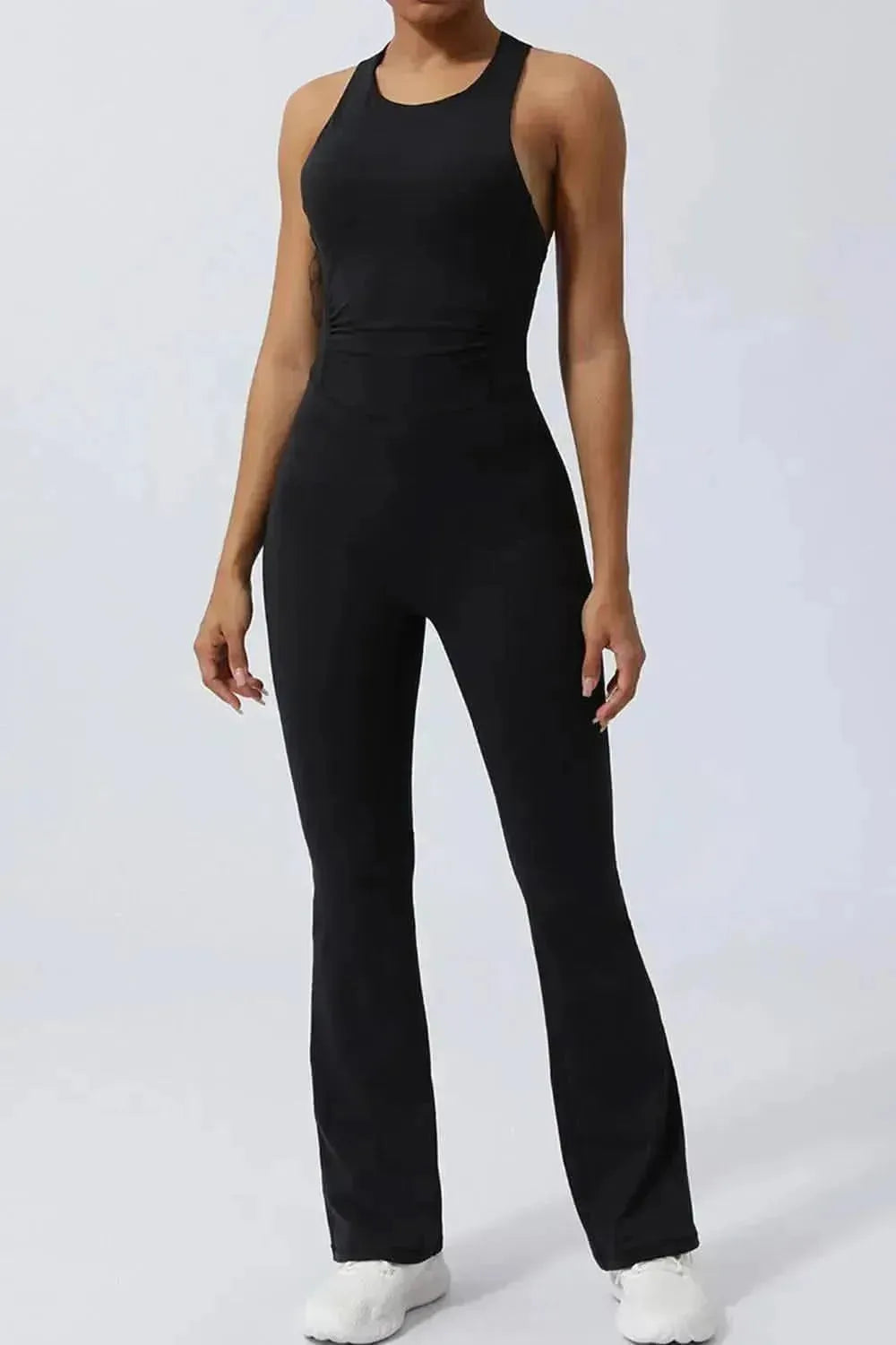 Crisscross Wide Strap Sleeveless Jumpsuit - Bad Moms Club