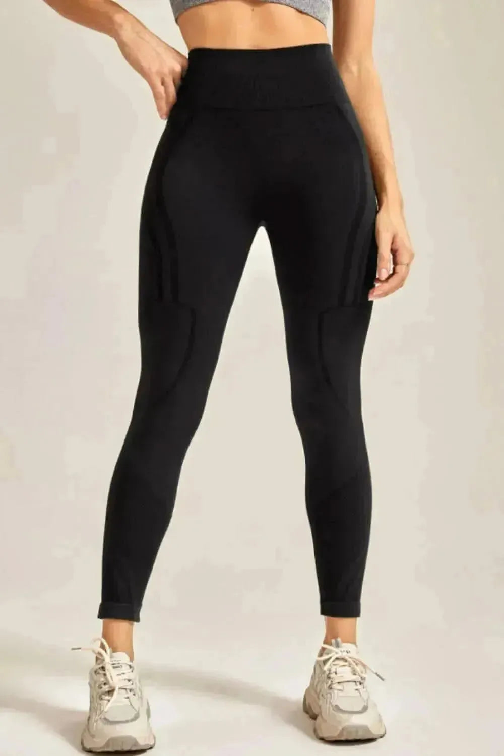 Wide Waistband Long Active Pants - Bad Moms Club