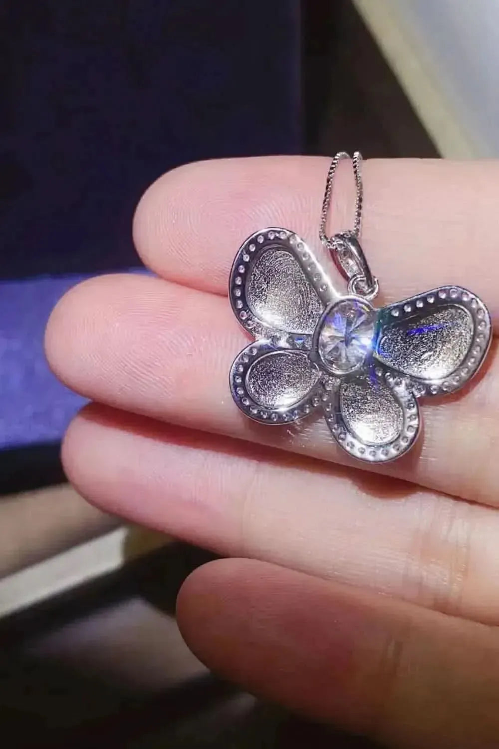 1 Carat Moissanite Butterfly Pendant Necklace - Bad Moms Club