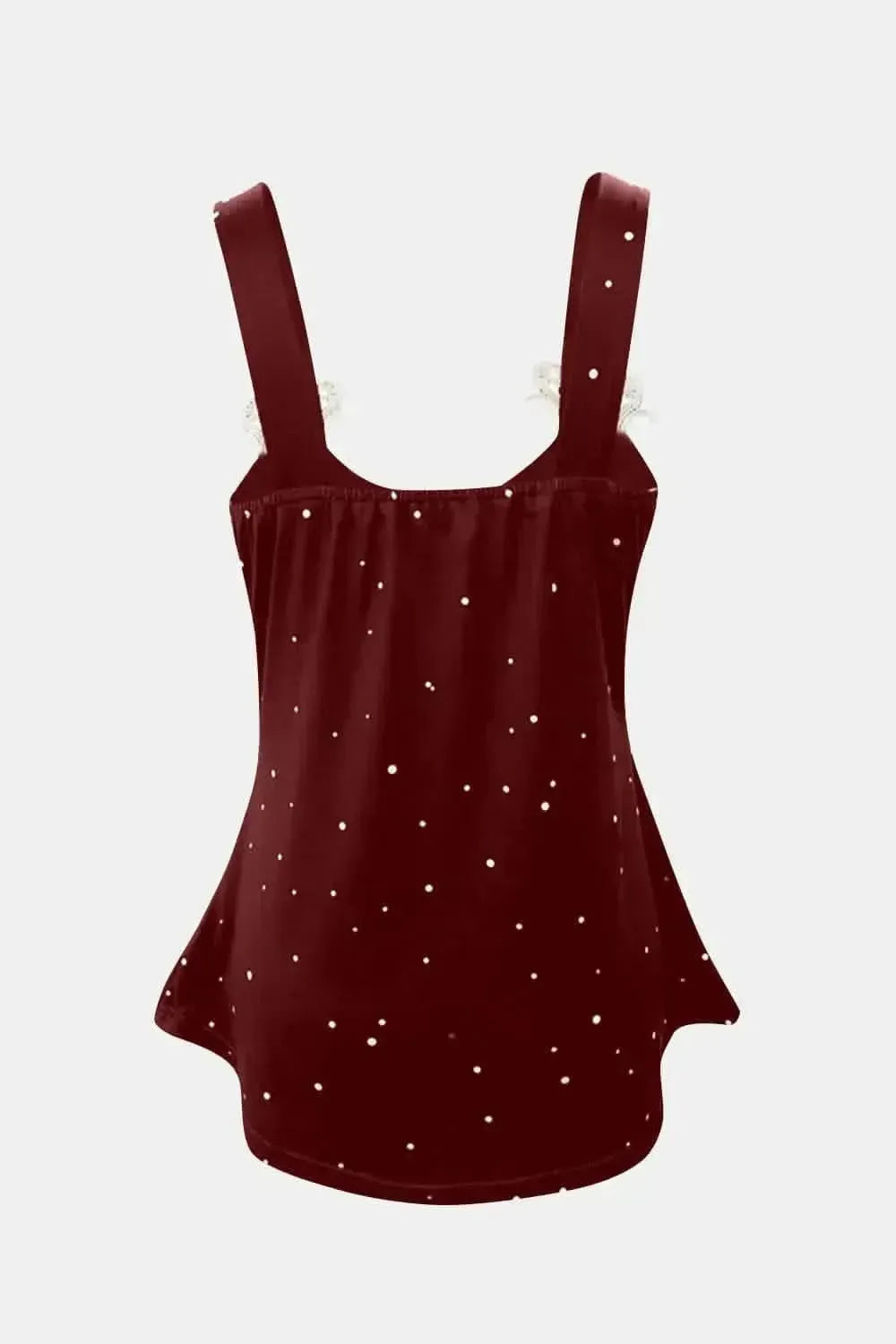 Lace Detail V-Neck Wide Strap Cami - Bad Moms Club