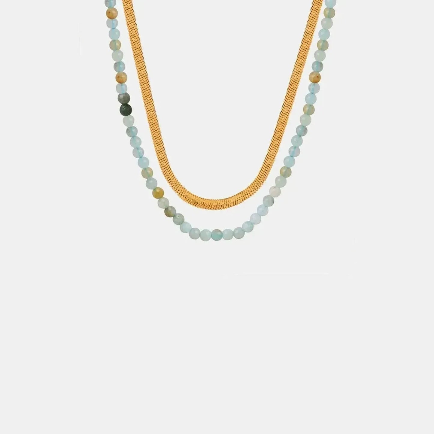 Beaded Titanium Steel Double-Layered Necklace - Bad Moms Club