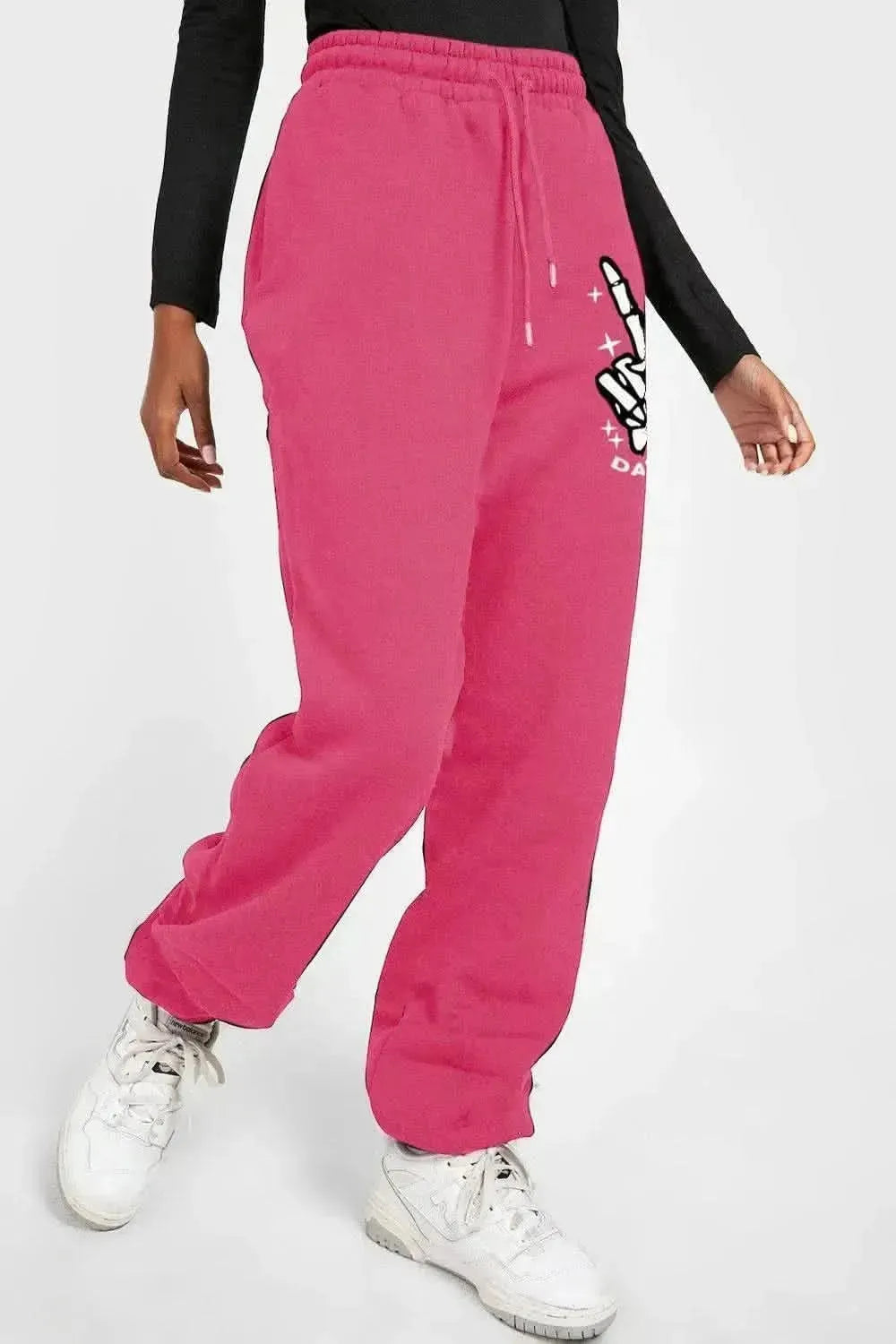 Simply Love Simply Love Full Size Drawstring DAY YOU DESERVE Graphic Long Sweatpants - Bad Moms Club