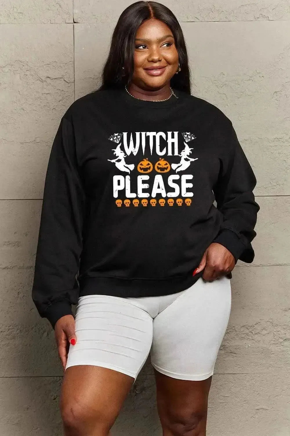 Simply Love Full Size WITCH PLEASE Graphic Sweatshirt - Bad Moms Club