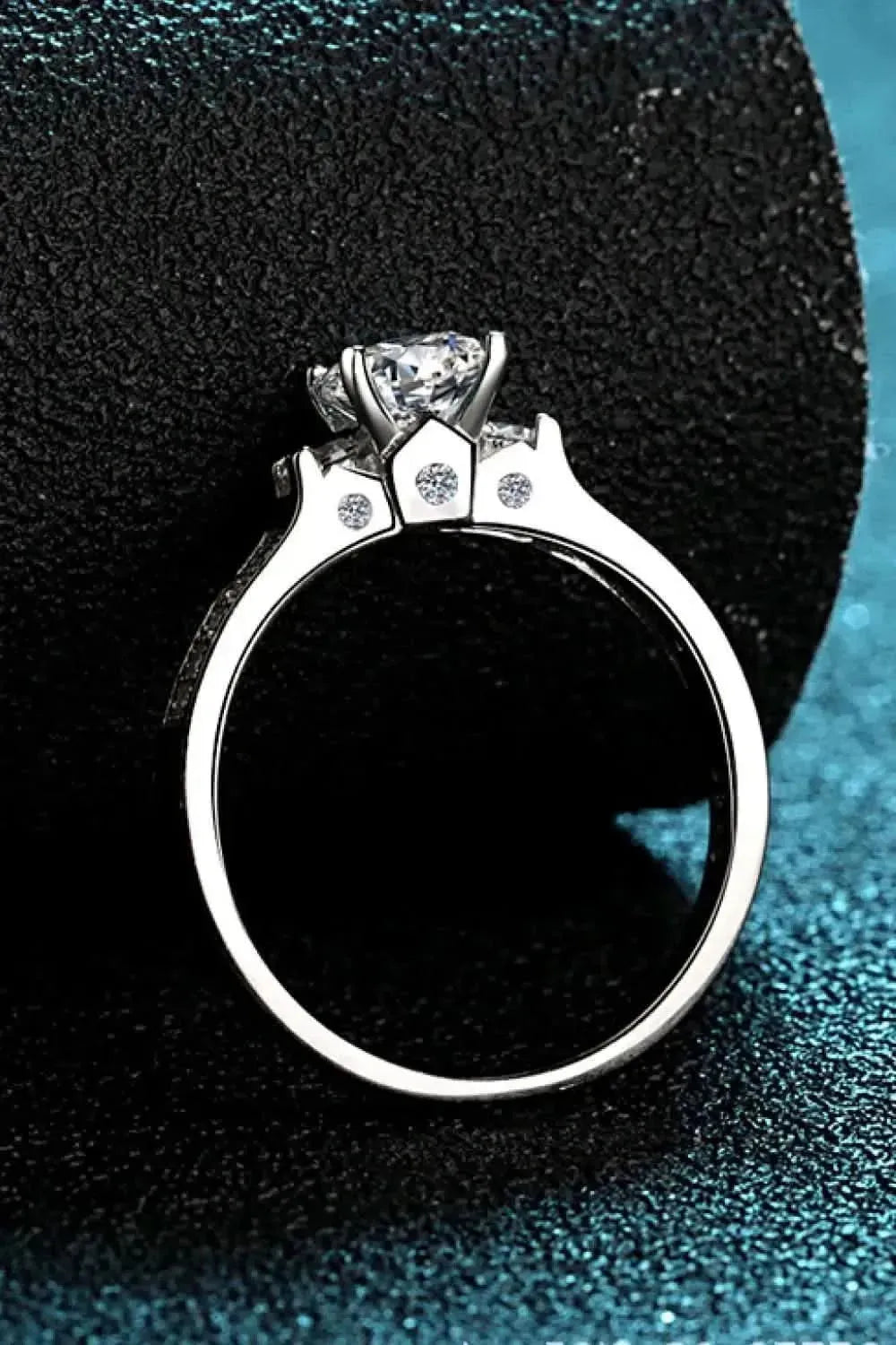 Lucky Charm Moissanite Rhodium-Plated Ring - Bad Moms Club