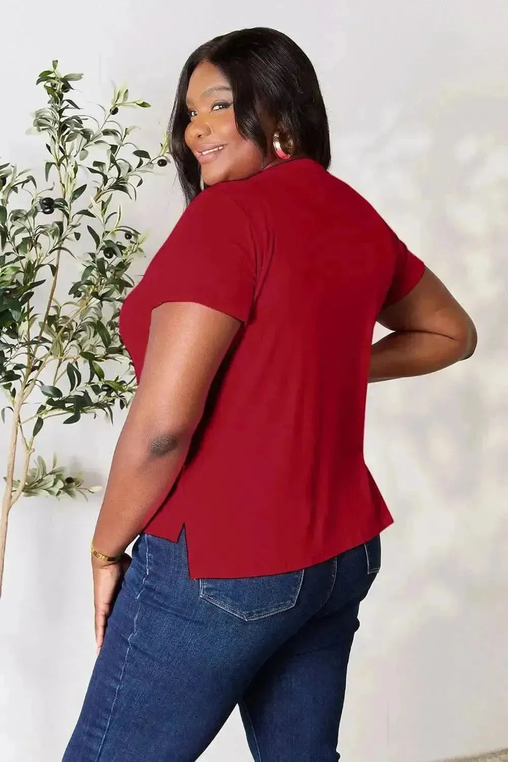 Basic Bae Full Size Round Neck Short Sleeve T-Shirt - Bad Moms Club