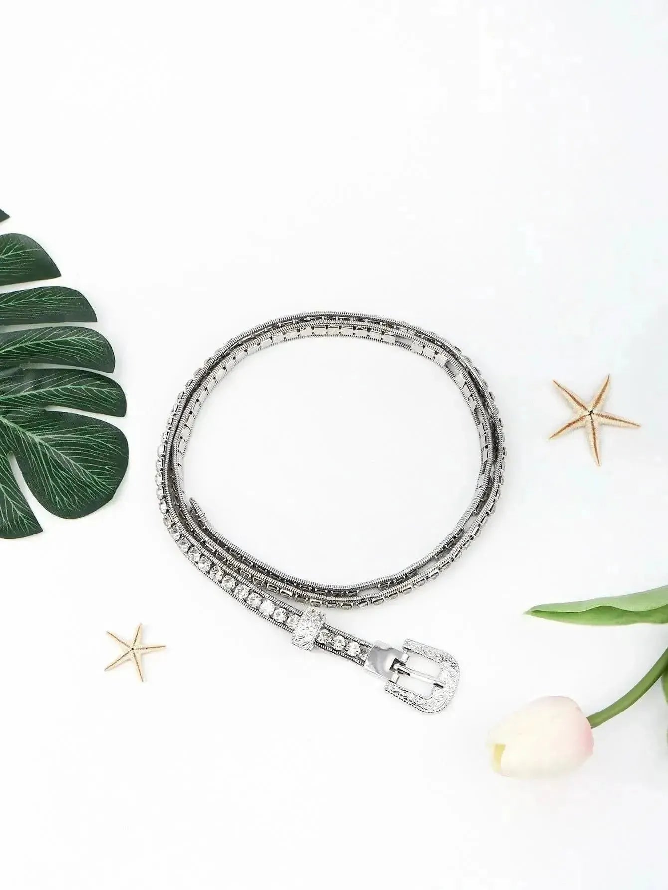 Rhinestone Metal Belt - Bad Moms Club