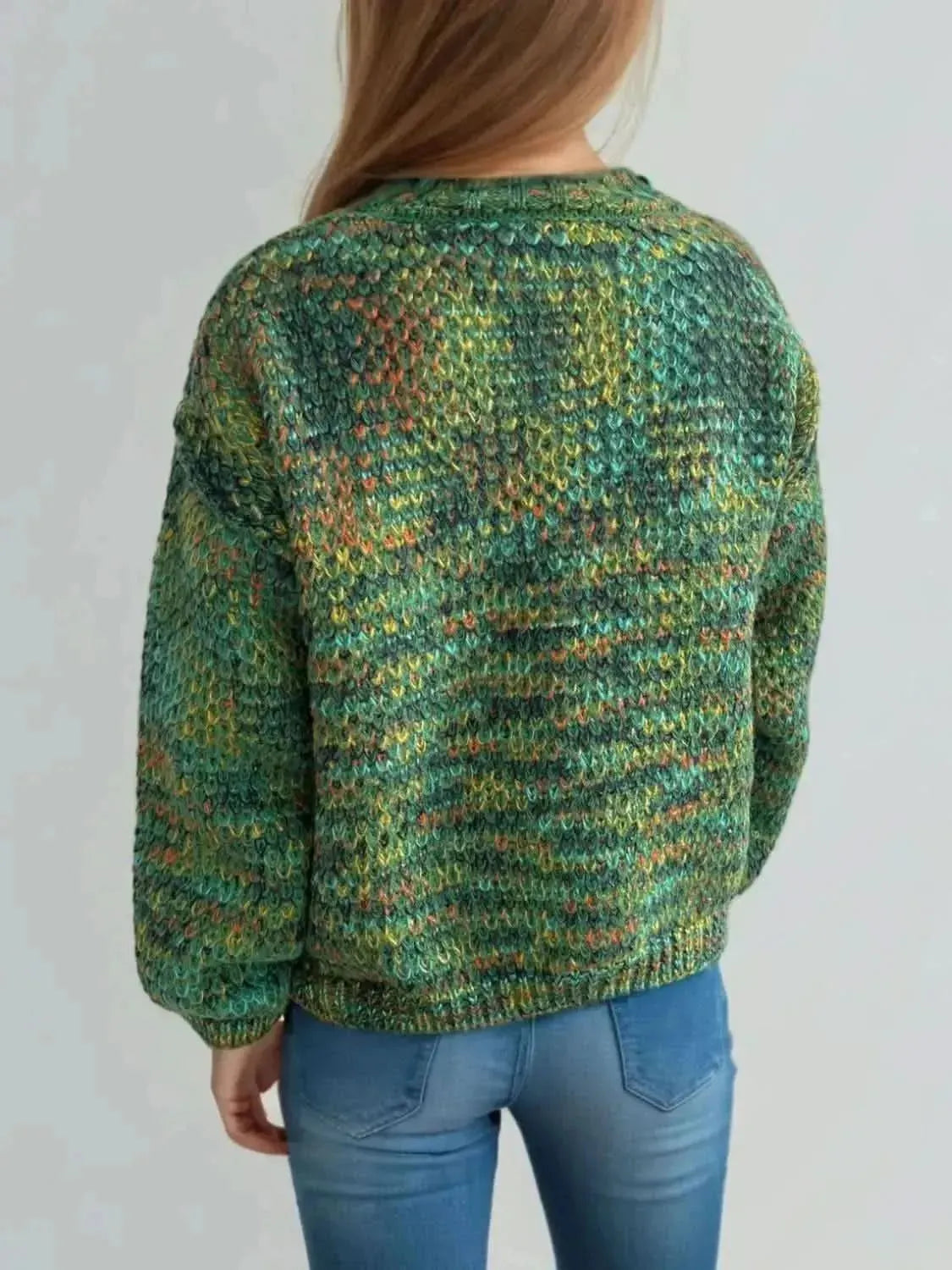 Heathered Turtleneck Dropped Shoulder Sweater - Bad Moms Club