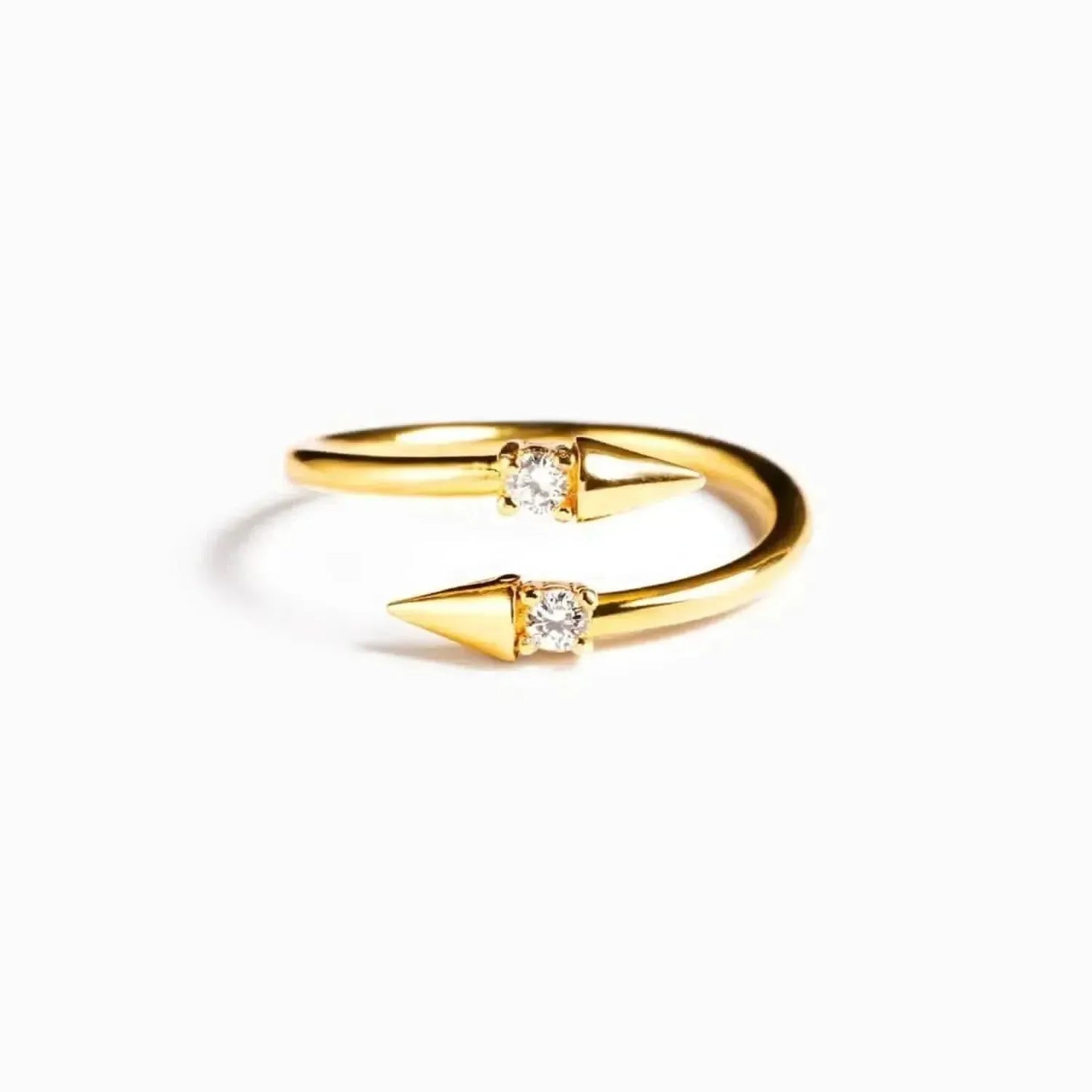 925 Sterling Silver Inlaid Zircon Bypass Ring - Bad Moms Club