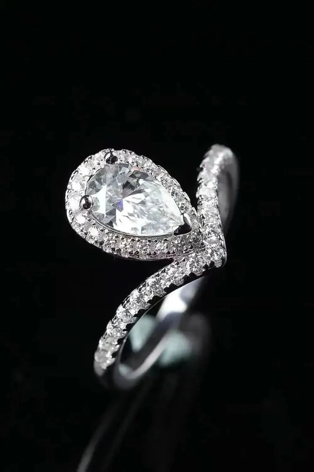 2 Carat Moissanite Teardrop Ring - Bad Moms Club